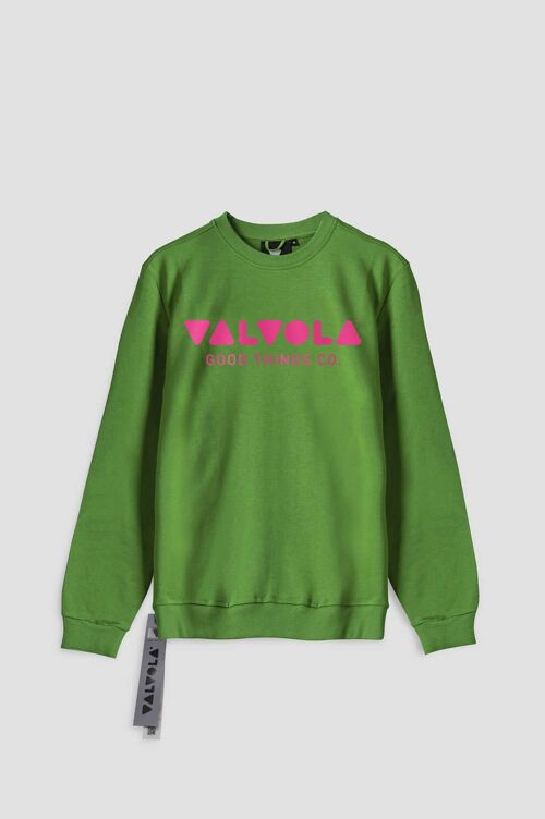 FELPA UNISEX GIROCOLLO CON SCRITTA - GRASS GREEN