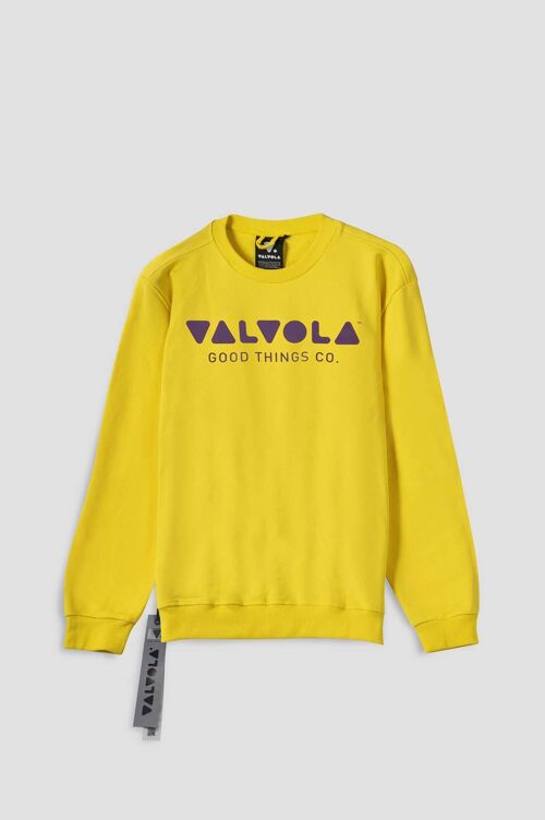 FELPA UNISEX GIROCOLLO CON SCRITTA - SOLAR YELLOW