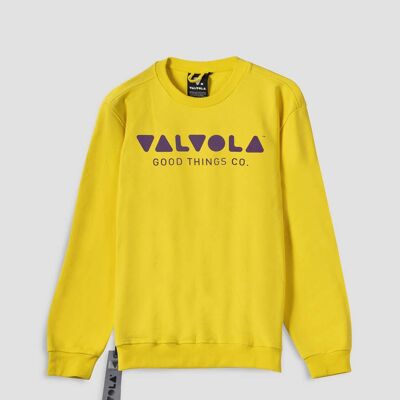 UNISEX CREW NECK SWEATSHIRT WITH WRITING - SOLAR YELLOW