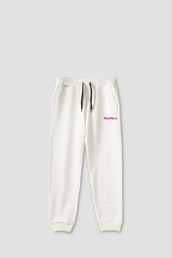 PANTALON UNISEXE AVEC VALVE ÉCRITE - BLANC 1