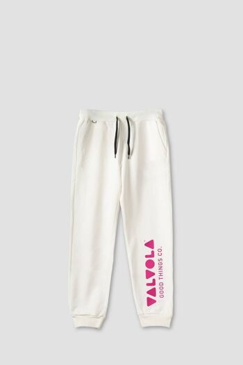 PANTALON AVEC VALVE VERTICALE ECRIT - BLANC 1