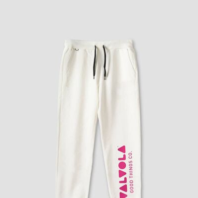 PANTS WITH WRITTEN VERTICAL VALVE - WHITE