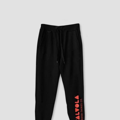 PANTS WITH WRITTEN VERTICAL VALVE - BLACK PURE