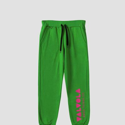 PANTALON AVEC VALVE VERTICALE ÉCRITE - VERT GAZON