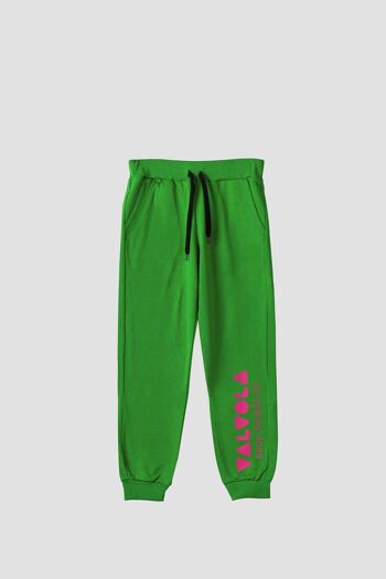 PANTALON AVEC VALVE VERTICALE ÉCRITE - VERT GAZON 1