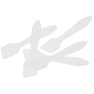 Spatula, white frosted, small pack of 5, length: 8 cm