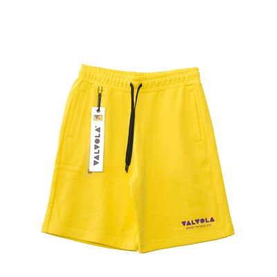 SHORT DE VALVE ÉCRIT - JAUNE SOLAIRE / VIOLET BAIE