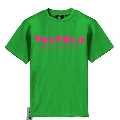 BASIC T-SHIRT WITH UNISEX WRITING - GRASS GREEN