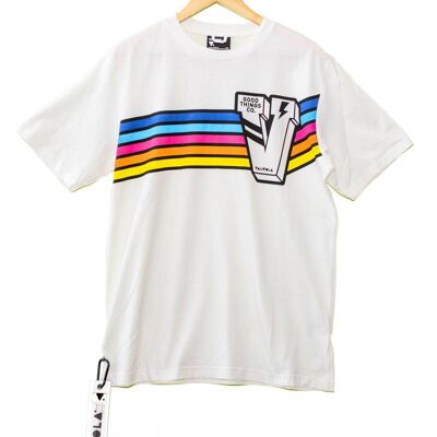 T-shirt OCEAN BRAWLER - Blanc / Arc-en-ciel Mod.2