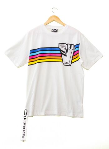 T-shirt OCEAN BRAWLER - Blanc / Arc-en-ciel Mod.2