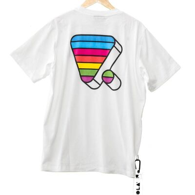 T-shirt OCEAN BRAWLER - Blanc / Arc-en-ciel Mod.3