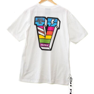 T-shirt OCEAN BRAWLER - Blanc / Arc-en-ciel Mod.4