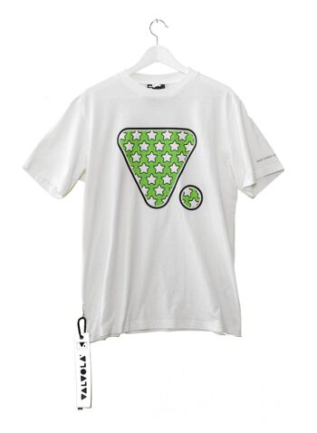 T-shirt THE STARS ARE OVER ME - BLANC / VERT GAZON 1