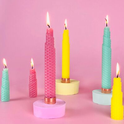 Colourful Beeswax Rolled Candles Kit