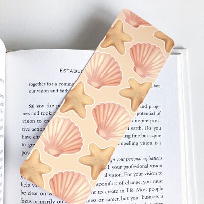 Starfish And Shell, Summer Bookmark, Cute Stationery