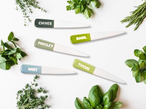 Gift for gardeners: 5 Ceramic Herb Markers for Herb Gardens