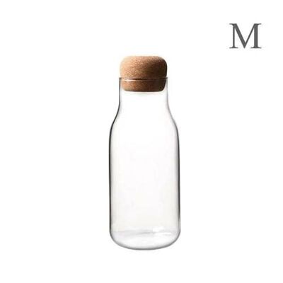 Juego de botellas de vidrio de corcho - M