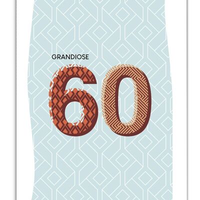 Carte postale anniversaire 60 ans homme
