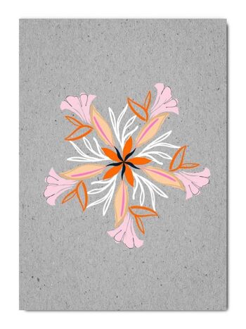 Série de cartes postales Graycode _ Kaléidoscope de fleurs