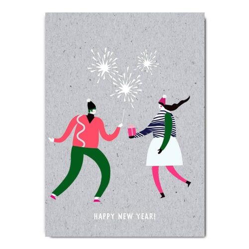 Postkarte Serie Graycode _ Happy New Year