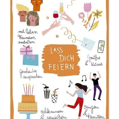 Serie de postales Haz tu día, déjate celebrar