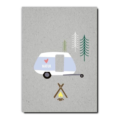 Postkarte Serie Graycode _ Natur Camper
