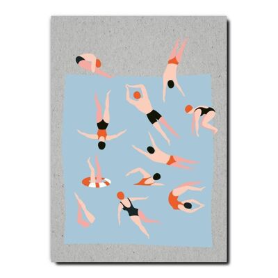 Série de cartes postales Gray Code, pull de piscine