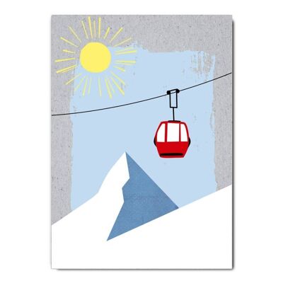 Postcard series Graycode _ Cable car