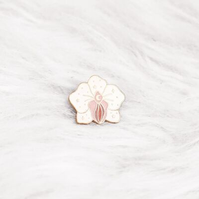 sacred feminine orchid pin - with sequins
