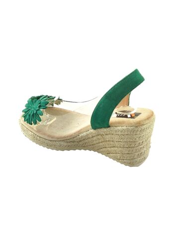 Sandale compensée en sparte verte pour femme - Pack 6 pointures