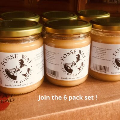 Fosse Way Set Honey - superb, creamy & spreadable  -  6 x 340g jars
