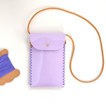 Kit d'artisanat de sac en cuir, pochette pour téléphone, bleu sarcelle 3