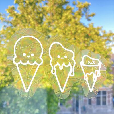 Ice Cream Suncatcher, Window Sticker, Rainbow Maker Decal