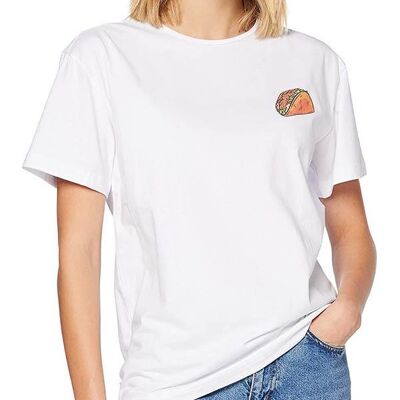 Weißes Tacos T-Shirt (Unisex)