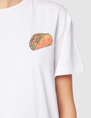 T-shirt Blanc Tacos (Unisex) 3