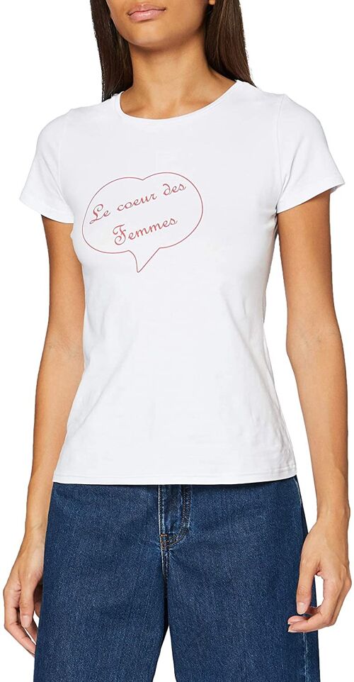 T-shirt Blanc Le cœur des femmes