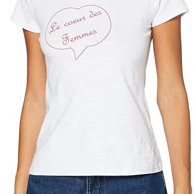 White T-shirt Women's hearts