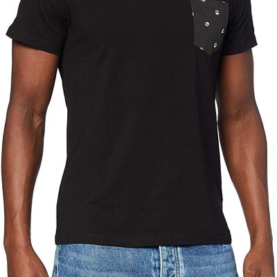 Black "Pates d'ours" pocket T-shirt