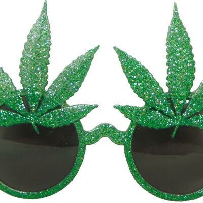 Glasses hemp leaves