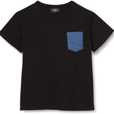 Schwarzes T-Shirt mit "Polka Dots" Tasche