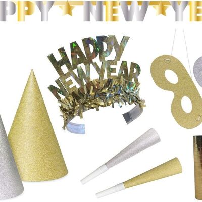 Feestpakket Happy New Year Glitter - 27 delig