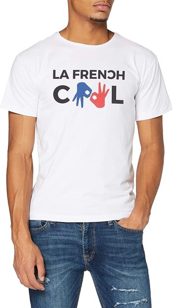 T-shirt Blanc La Frenchcool Doigts 1