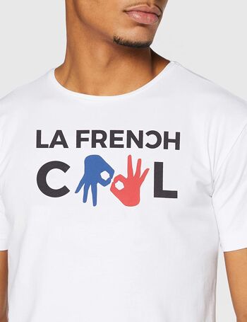 T-shirt Blanc La Frenchcool Doigts 2
