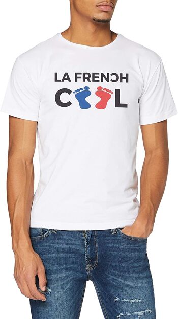T-shirt Blanc La Frenchcool Pieds 1