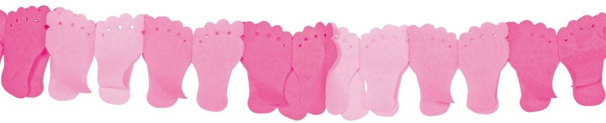 Ghirlanda nascita piedini rosa - 6 metri