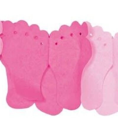 Geboorteslinger roze baby voetjes - 6 meter
