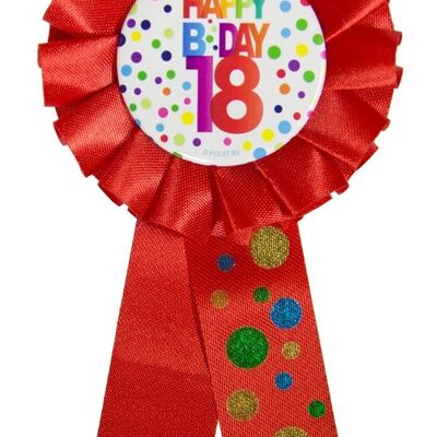 18 Jahre Happy Birthday Dots Rosette