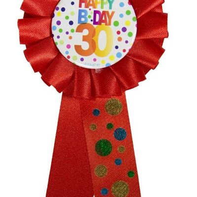 30 Years Happy Birthday Dots Rosette