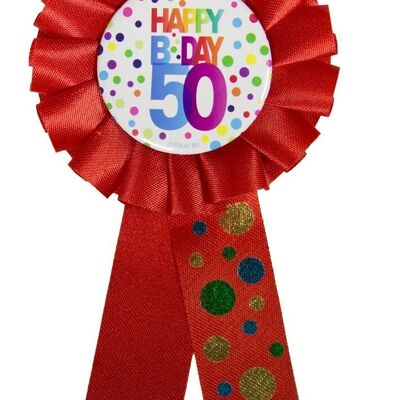 50 Years Happy Birthday Dots Rosette