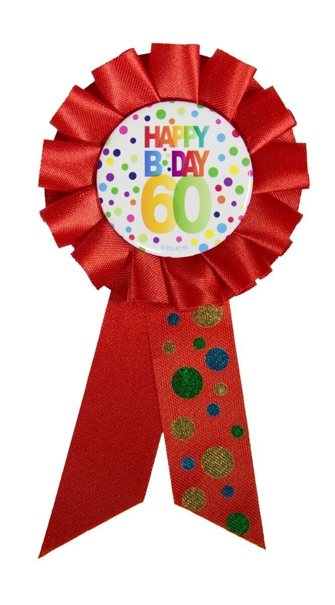 60 años Happy Birthday Dots Rosette